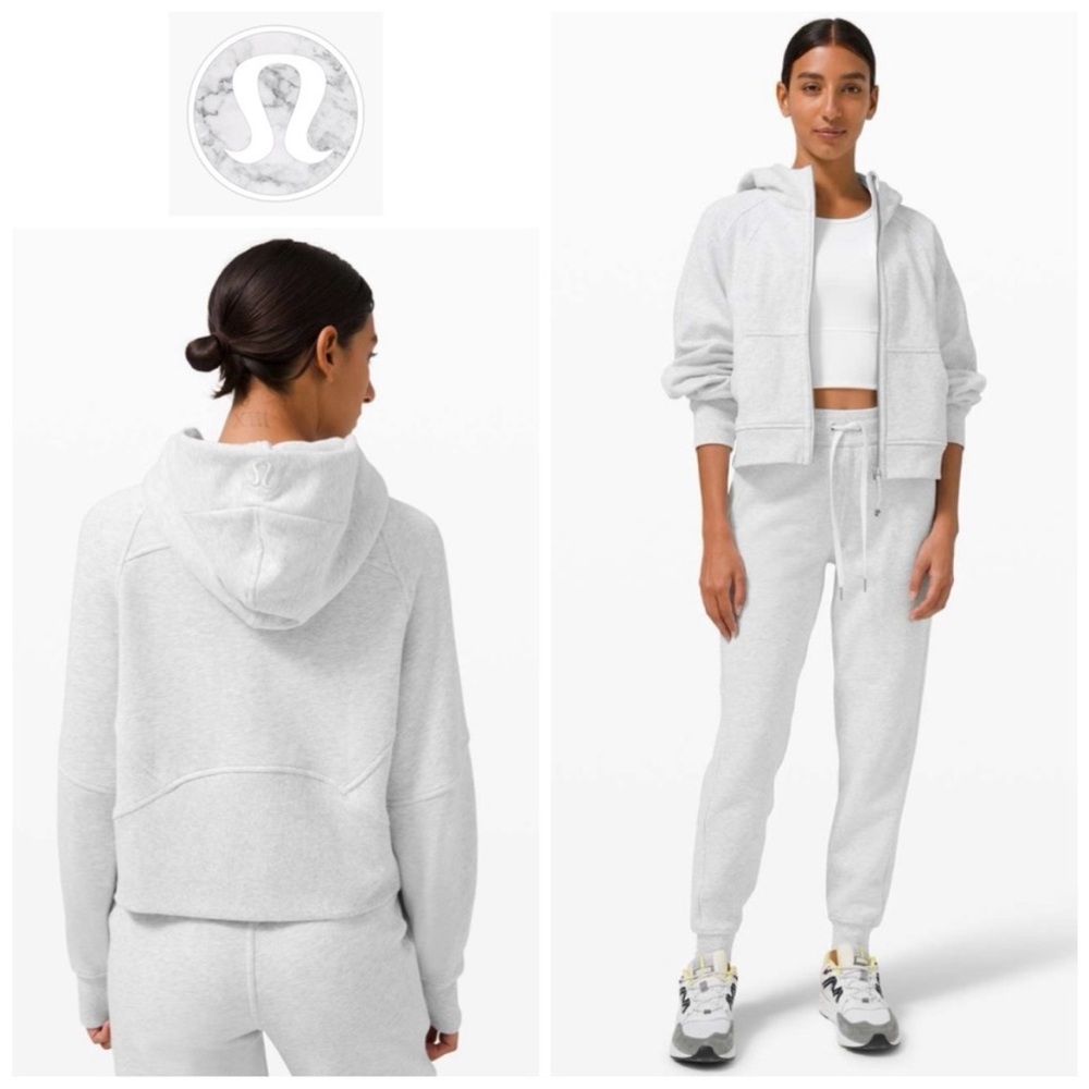 Lululemon Sz XS/S Scuba Oversized Full Zip in Heathered Core Ultra Light Grey